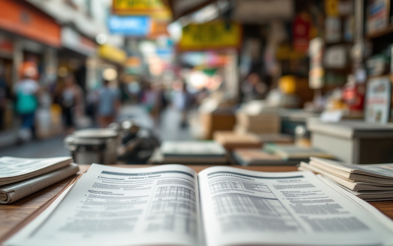 A commission report open on a table